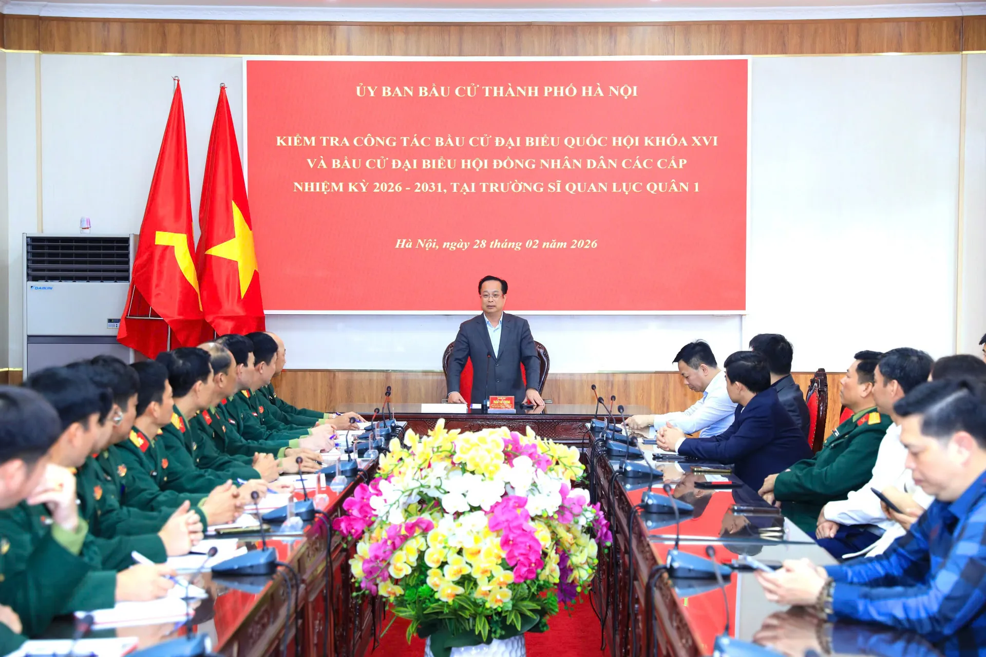 Đoàn kiểm tra làm việc tại Trường Sỹ quan Lục quân I