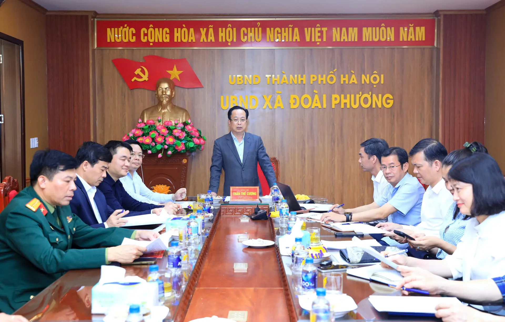Đoàn kiểm tra làm việc tại xã Đoài Phương